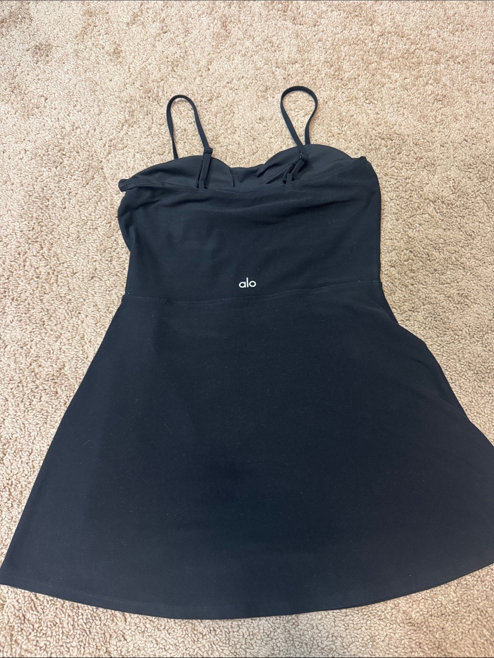 Alo Black Tennis Dress with built in shorts - Picture 2 of 3